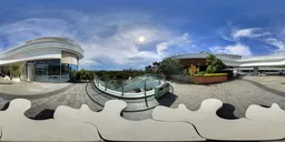 In front of the daytime restaurant