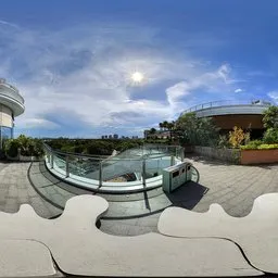 In front of the daytime restaurant