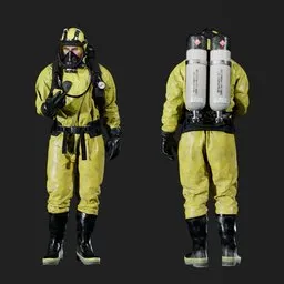 Hazmat Specialist Inspecting Pose Yellow