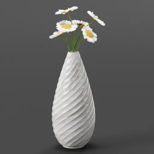 Ceramic Vase with Daisy Flowers