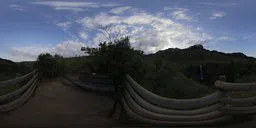 360-degree HDR panorama of Sterkspruit Falls with dynamic clouds suitable for indoor scene lighting