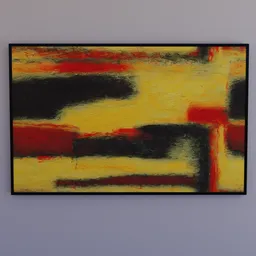 AI-generated abstract artwork in a virtual frame, designed for use with Blender 3D modeling software.