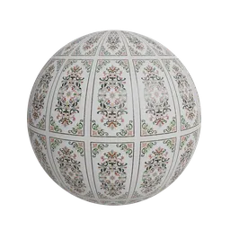 White marble inlay tile