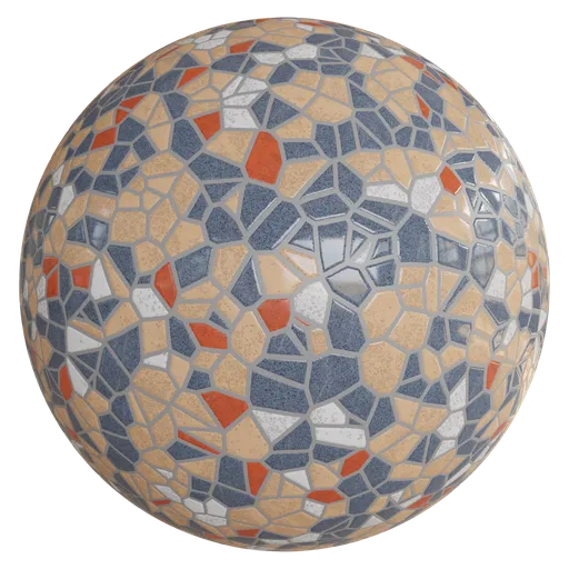 High-resolution terrazzo concrete PBR texture for Blender 3D artists and designers.
