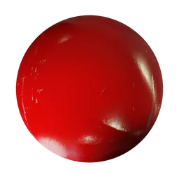 Red PBR metal material with worn gloss finish for 3D models in Blender and similar software.