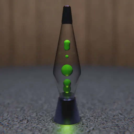 Detailed 3D Blender lava lamp model with animated metaballs for creative design use.