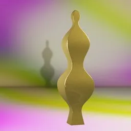 Abstract female form 3D model with a smooth, curvy silhouette for Blender rendering, reflecting light.
