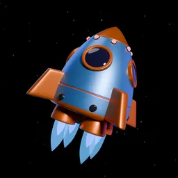 Stylized cartoon rocket