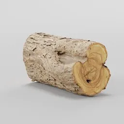"High-quality 3D model of a wood log, scanned from 200 photos and textured in 4K resolution. Compatible with Blender 3D software. Perfect for realistic environment scenes."