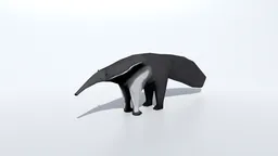 3D anteater model optimized for Blender, showcasing a low-poly design perfect for CG visualization in quads.