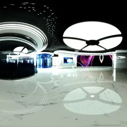 Circle Light Empty Exhibition Hall