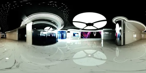 Circle Light Empty Exhibition Hall