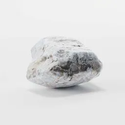 "Photoscanned 3D model of a white beach rock with black substance textures for Blender 3D - ideal for landscape scenes. Featuring PBR texturing, this model offers realistic textures to enhance your artwork. Created by Thomas de Keyser, perfect for promotional artwork and music album covers."