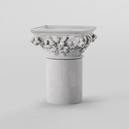"Low-poly photo-scan of a church stone pillar with decorative design, optimized for game-ready performance. Perfect for temple and church scenes in Blender 3D. Expertly crafted in BlenderKit's molding-carving category."