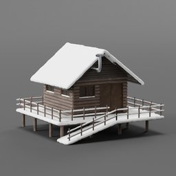 Winter mountain hut