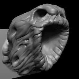 3D NS Ghost Spirit Face sculpting brush effect for Blender, horror creature features modeling tool.