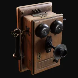 Antique Wooden Wall Telephone