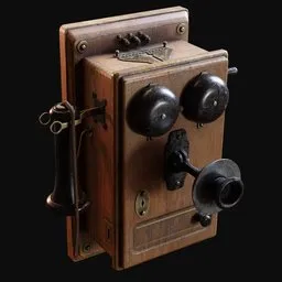 Antique Wooden Wall Telephone