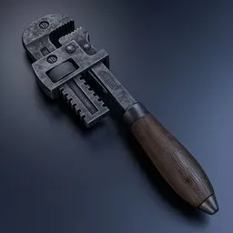 Old Wooden Adjustable Wrench