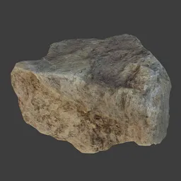 Photorealistic 3D scanned rock asset for environmental design, compatible with Blender.