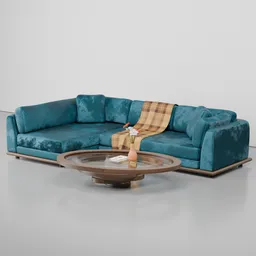 Miller Sectional in Royale Peacock