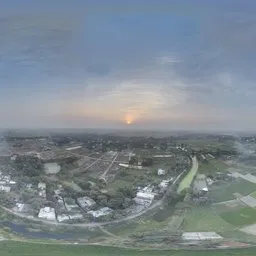 360° Aerial View of a Hazy Morning