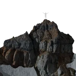 Highly detailed 3D scan of a rocky mountain peak for Blender rendering, ideal for virtual landscapes.