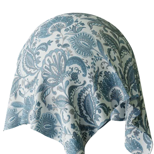 Floral Blue Velvet