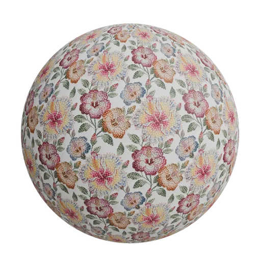 Floral embroidery motifs wallpaper
