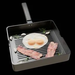 Frying Pan with Homemade Dinner