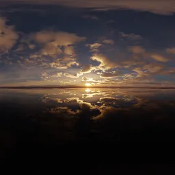 Cloudy Sunset Lake & Mountains