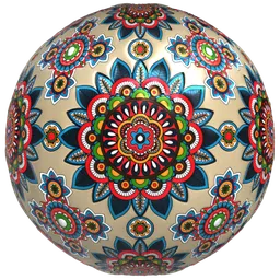 Red Medallion Ceramic Tile