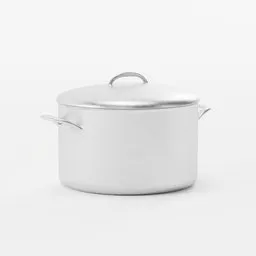 High-quality 3D rendering of a metal cooking pot with lid, suitable for Blender 3D projects.