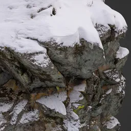 Snow Winter Rock Cliff Photoscan