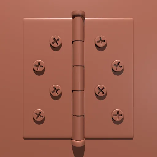 3D Hinge Brush - 01 sculpting tool impression for Blender, adding precise hinge plate details to 3D models.
