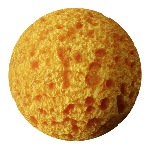Realistic porous 3D sponge texture for PBR material in Blender, suitable for kitchen and bathroom CGI.