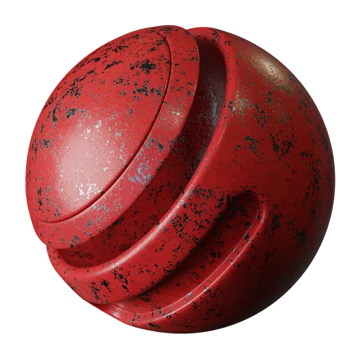 Red painted damaged metal