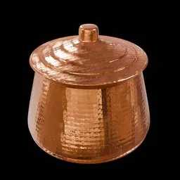 Detailed 3D render of a traditional Persian copper pot with a textured surface, suitable for Blender rendering and decor.