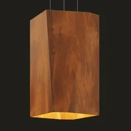 Detailed 3D model of a wooden veneer pendant light, ideal for farmhouse to contemporary home decor.