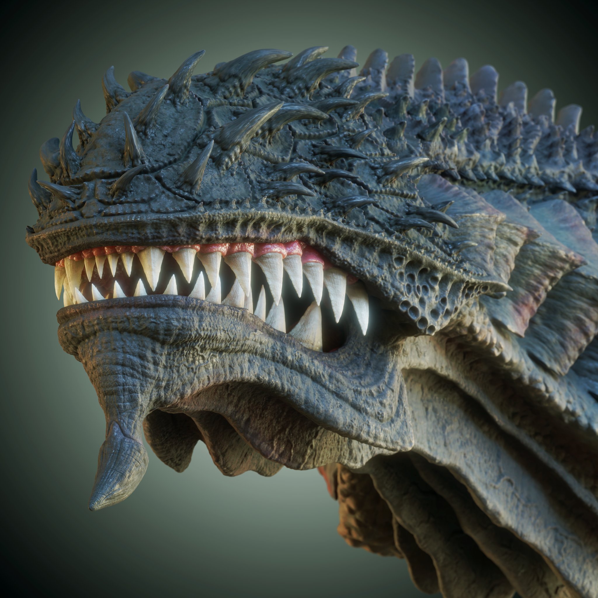 Eyeless Dragon Bust. | Monsters & Creatures models | BlenderKit