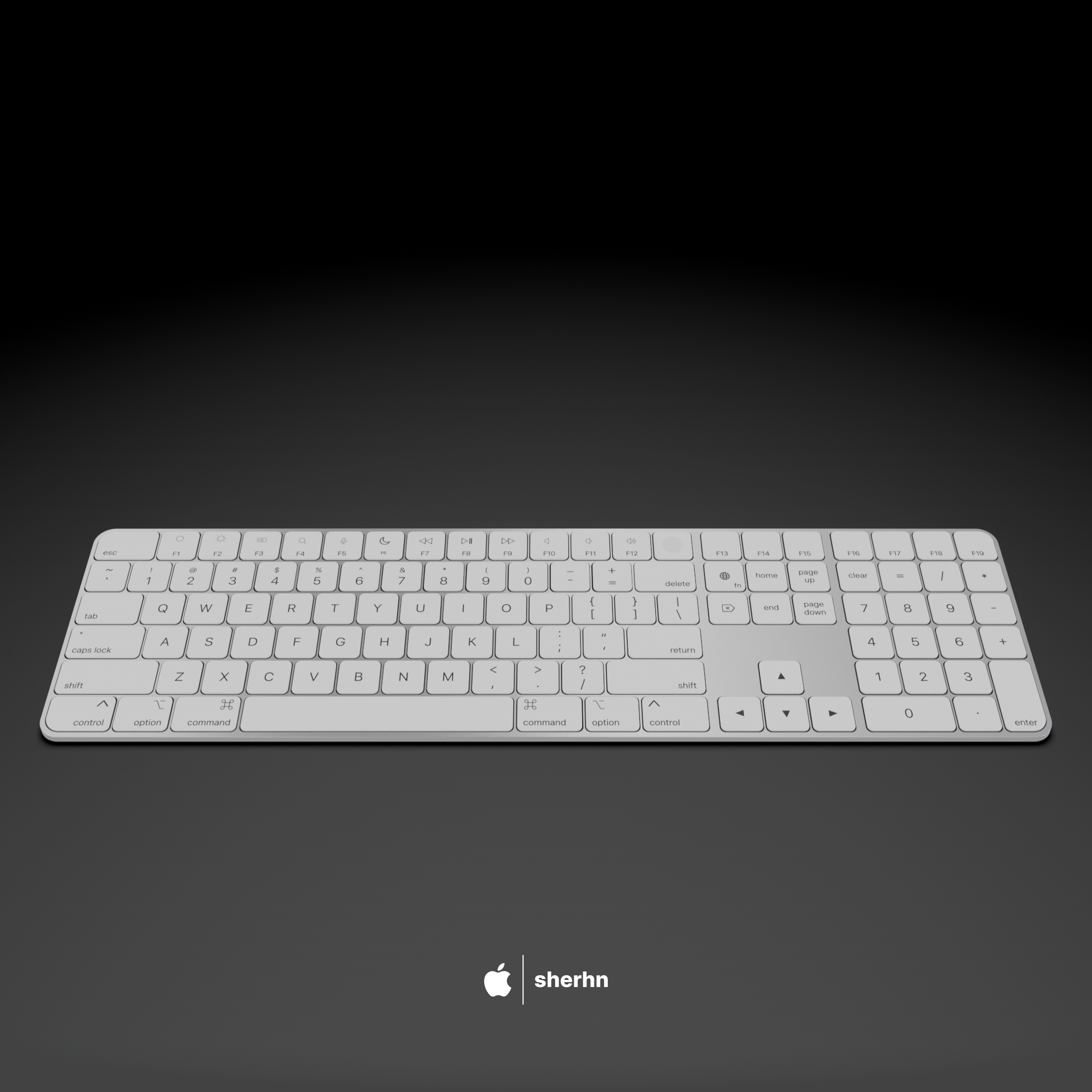 Apple Magic Keyboard Full (White) | Keyboards models | BlenderKit