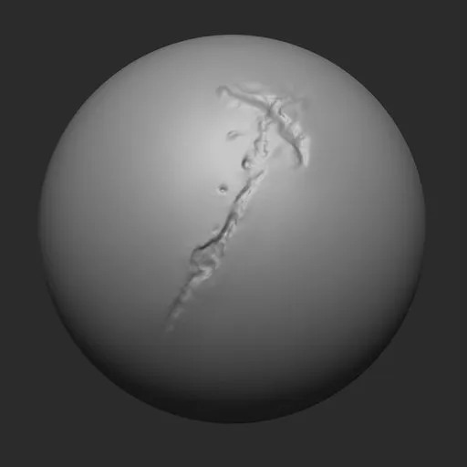 NS Flesh Scar Messy brush effect for realistic flesh damage on 3D models, compatible with Blender sculpting.