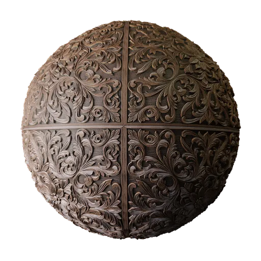 Royal Floral Wood Carving