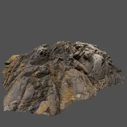 Detailed 3D render of coastal rocks, suitable for Blender modeling, with realistic textures and shading.