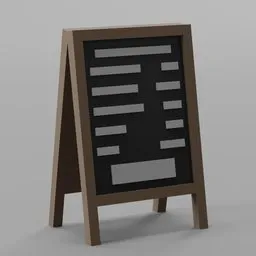 Low Poly Food Trailer Menu Standing