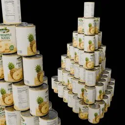 Realistic Arranged Canned Goods
