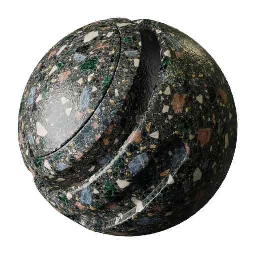 Emerald Graphite Gold Terrazzo