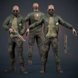 Realistic Mercenary Biker