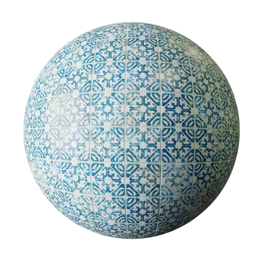 Blue old decorative tiles