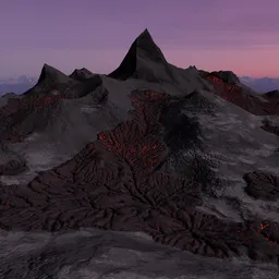 Sci-fi Lava Landscape Terrain